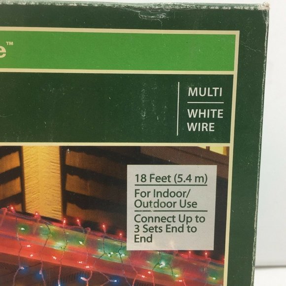 Holiday Time 300 Christmas 18 Ft Multicolor Bulbs White Wire Icicle Light Set - Picture 3 of 8